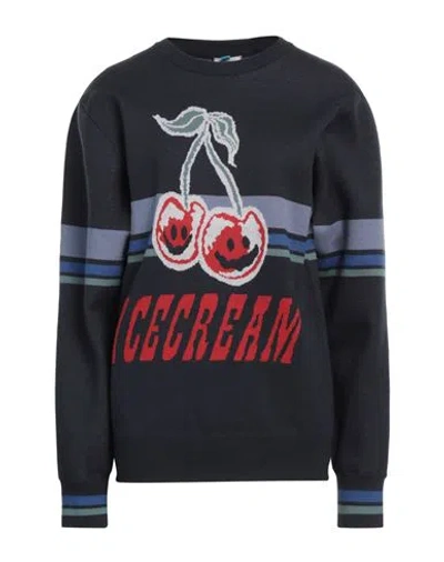 Icecream By Billionaire Boys Club Woman Sweater Midnight Blue Size S Cotton, Wool In Black