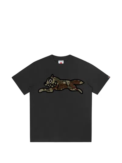 Icecream Camouflage Graphic-running Dog T-shirt In Black