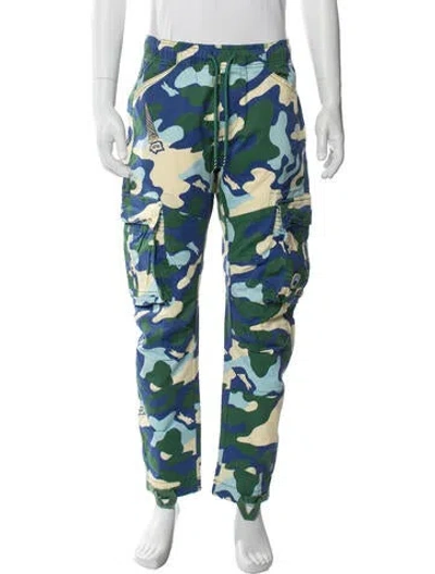 Pre-owned Icecream Camouflage Print Cargo Pants In Blue/green