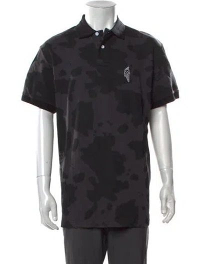 Pre-owned Icecream Camouflage Print Collar Polo Shirt In Black