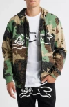 Icecream Camouflage Soft Shell Zip Hoodie In Multi