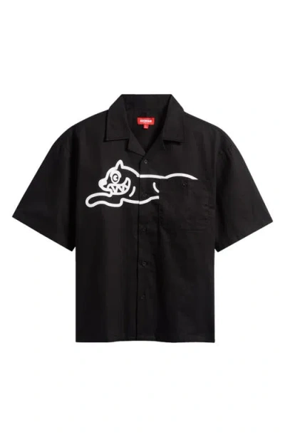 Icecream Camper Short Sleeve Button-up Shirt In Black