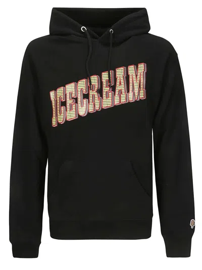 Icecream Casino Cotton Hoodie In Black