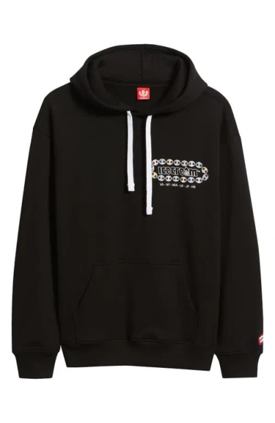 Icecream Chain Logo Cotton French Terry Hoodie In Black