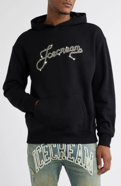 Icecream Chain Logo Graphic Hoodie In Black