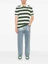 Icecream Mens Vintage Wash Blue Brand-print Straight-leg Relaxed-fit Denim Jeans In Blue