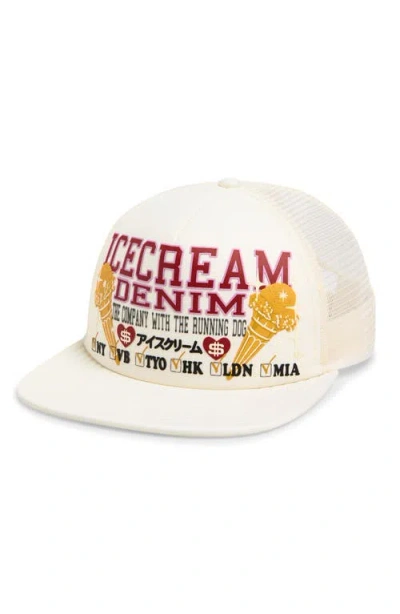 Icecream Check List Snapback Trucker Hat In Neutral