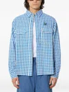 Icecream Check-print Cotton Shirt In Blue