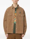 Icecream Checked Corduroy Shirt Jacket In Brown