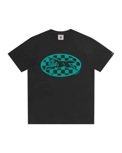 Icecream Kids' Checker Running Dog T-shirt In Black