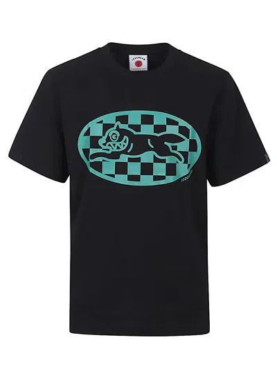 Icecream Checker Running Dog T Shirt In Black
