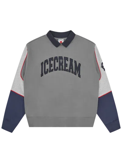 Icecream Kids' Collared Warm-up Sweatshirt In Gold