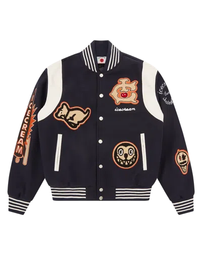 Icecream Kids' Collegiate Patch Varsity Jacket In Blue