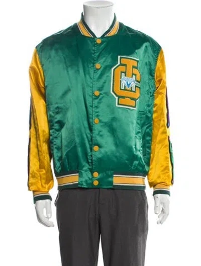 Pre-owned Icecream Colorblock Pattern Bomber Jacket In Green