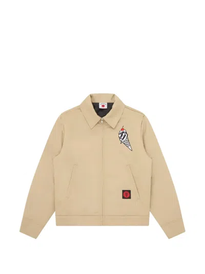 Icecream Cone Man Zip-up Shirt Jacket In Neutral