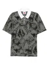 Icecream Cone-stamp Polo Shirt In Gray