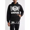 Icecream Coneman Cotton Graphic Hoodie In Black