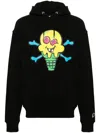 Icecream Black Cones & Bones Popover Hoodie In Black