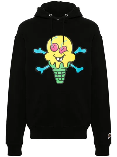 Icecream Black Cones & Bones Popover Hoodie