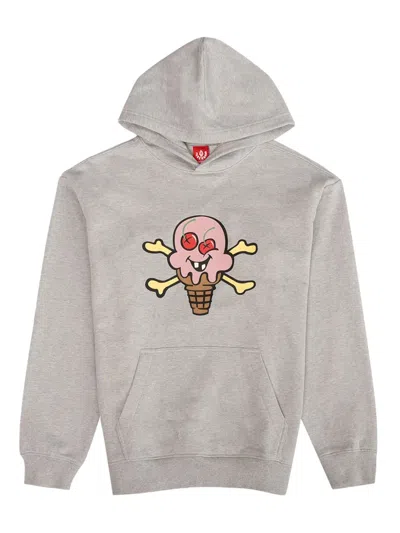 Icecream Cones & Bones Hoodie In Grey
