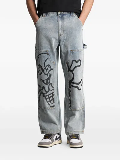Icecream Cones & Bones Jeans In Blue