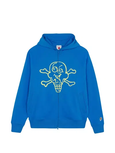 Icecream Cones & Bones Zip-up Hoodie In Blue