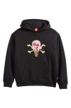 Icecream Cones And Bones Cotton Hoodie In Black