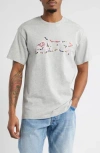Icecream Cones N Running Bones Graphic T-shirt In Gray