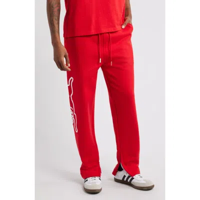 Icecream Contender Cotton French Terry Sweatpants In Racing Red
