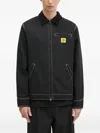 Icecream Mens Spread-collar Brand-print Regular-fit Denim Jacket Black In Black