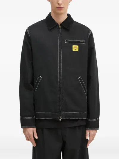 ICECREAM CONTRAST-STITCH CORDUROY-COLLAR JACKET