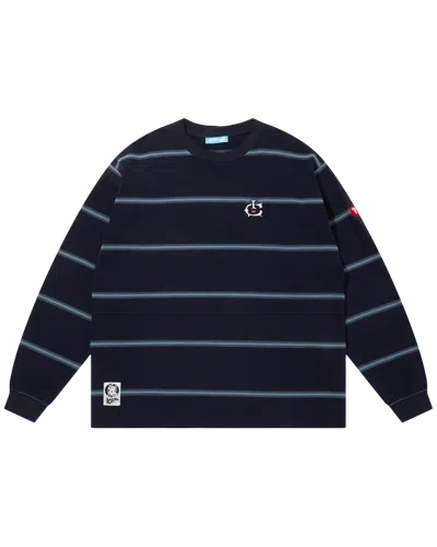 Icecream Kids' Cotton Border Ls T-shirt In Black