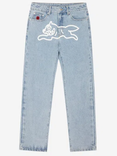 Icecream Cotton Denim Jeans With Logo In Blue