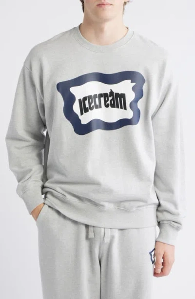 Icecream Cotton Graphic Sweatshirt In Gray
