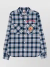 Icecream Check-pattern Logo-embroidered Shirt In Blue