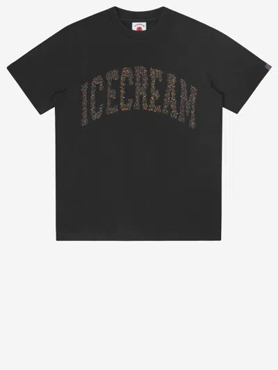 Icecream Cotton T Shirt With Logo In Black