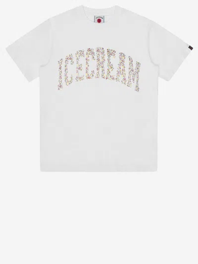 Icecream Cotton T Shirt With Logo In White