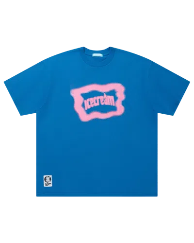 Icecream Kids' Cotton T-shirt Color Halftone Logo In Blue