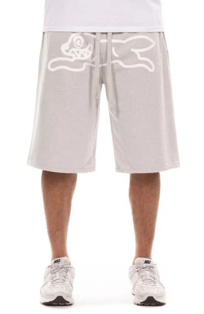 Icecream Cup Terry Drawstring Shorts In Blue