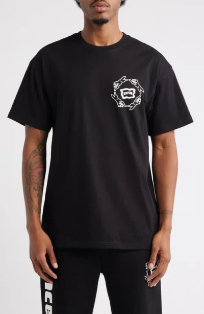 Icecream Dairy Cotton Graphic T-shirt In Black