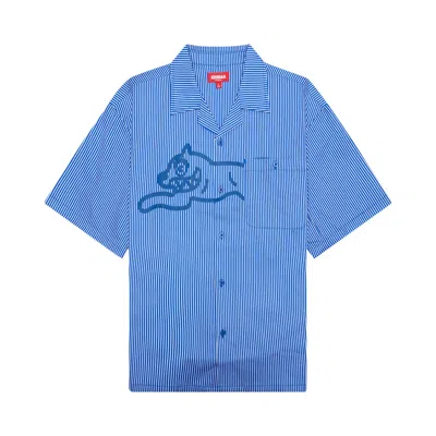 Pre-owned Icecream Decker Short-sleeve Woven Crop Fit Button Up 'victoria Blue' | Men's Size Xxl