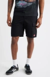 Icecream Destro Cotton Ripstop Cargo Shorts In Black