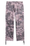 Icecream Dipped Camouflage Ripstop Cargo Pants In Pink Nectar