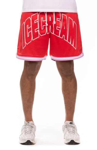 Icecream Dippin' Mesh Shorts In Red