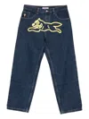 Icecream Dog-motif Straight-leg Denim Trousers In Blue