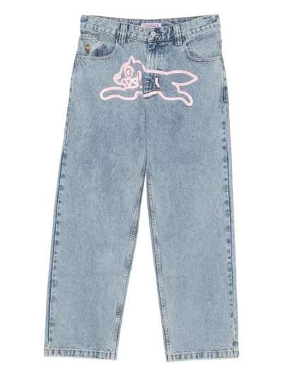 Icecream Dog-logo Cotton Jeans In Blue