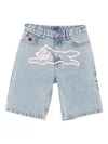 Icecream Running Dog Denim Shorts In Green
