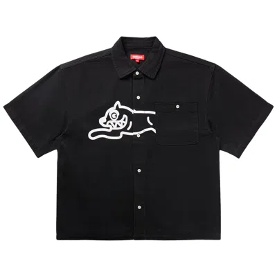 Pre-owned Icecream Dog Short-sleeve Cropped Fit Woven Shirt 'black Caramel' | Men's Size M