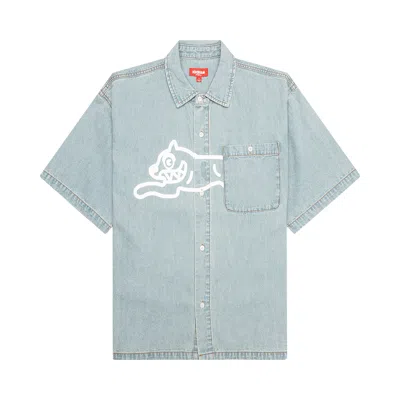 Pre-owned Icecream Dog Short-sleeve Cropped Fit Woven Shirt 'blueberry Haze' | Men's Size L