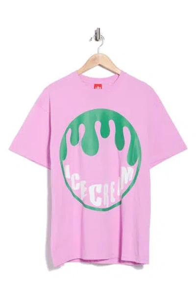 Icecream Drippy Graphic T-shirt In Purple